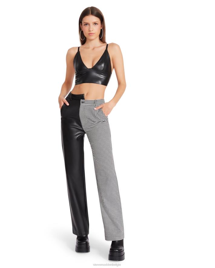 Steve Madden dragen vrouwen Mackenzie pied-de-poule broek wit 2D2L685 - Klik op de afbeelding om het venster te sluiten