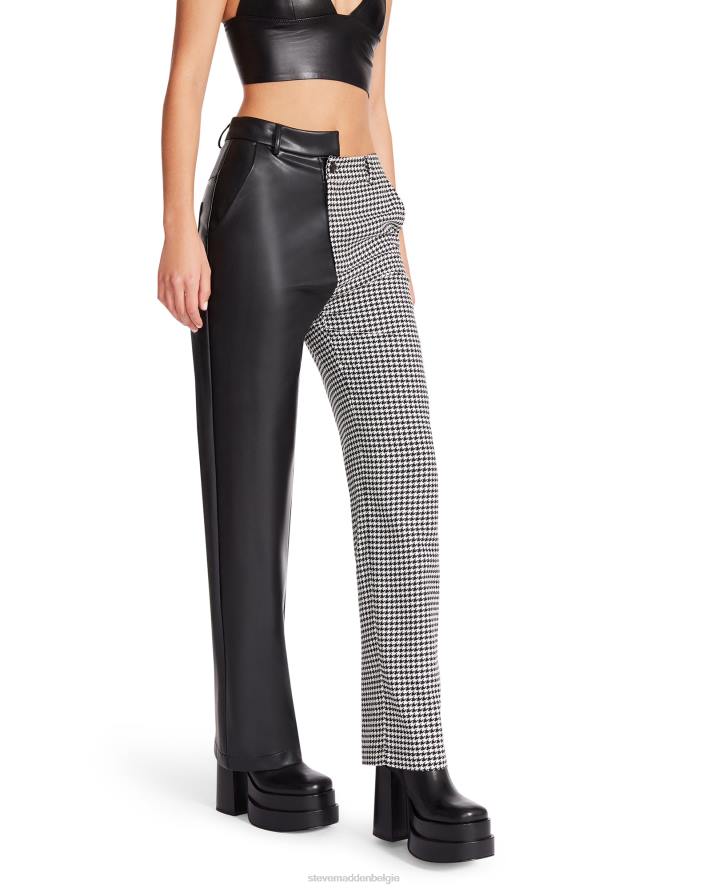 Steve Madden dragen vrouwen Mackenzie pied-de-poule broek wit 2D2L685