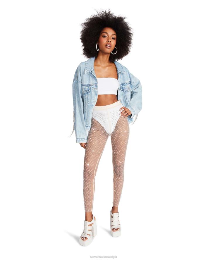 Steve Madden dragen vrouwen mesh strass broek ivoor 2D2L669