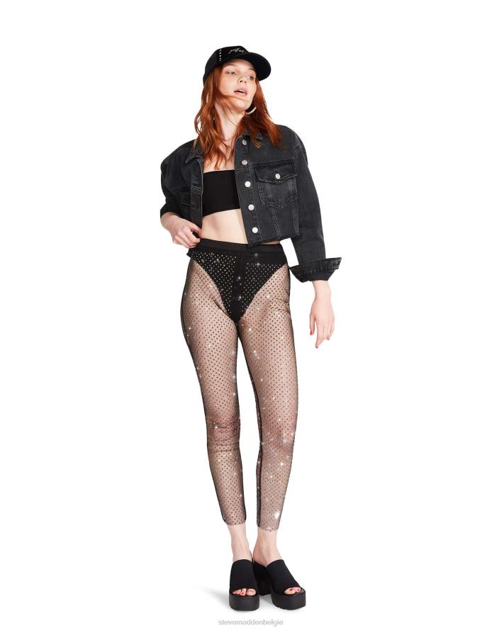 Steve Madden dragen vrouwen mesh strass broek zwart 2D2L652