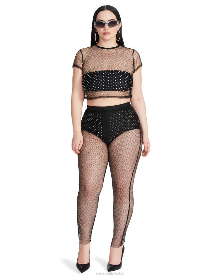 Steve Madden dragen vrouwen mesh strass broek zwart 2D2L652