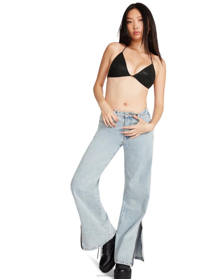 Steve Madden dragen vrouwen Bikinitopje met strasssteentjes zwart 2D2L773