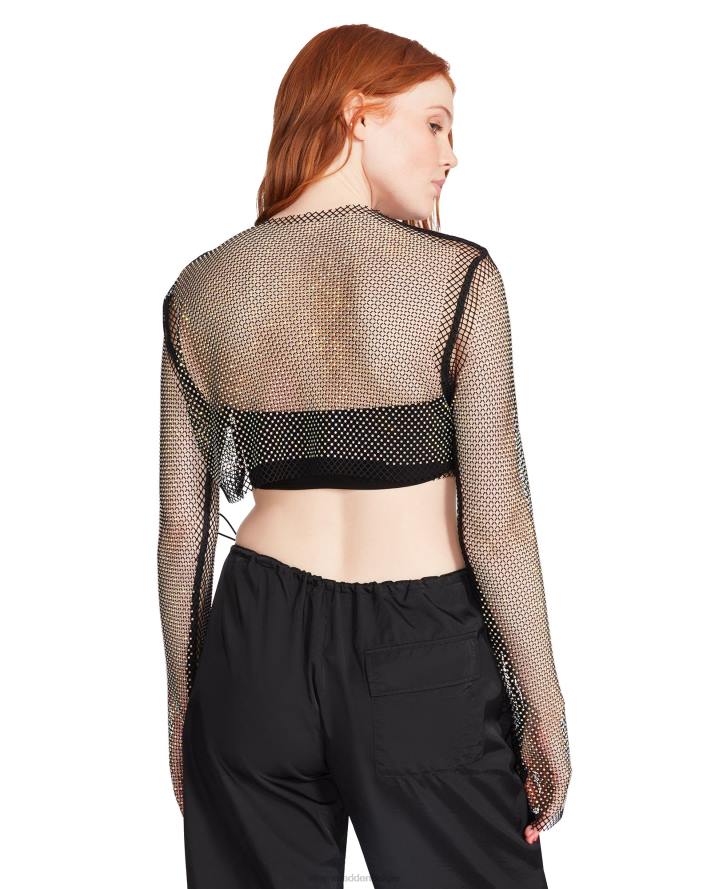 Steve Madden dragen vrouwen bolero van mesh met strasssteentjes zwart 2D2L751